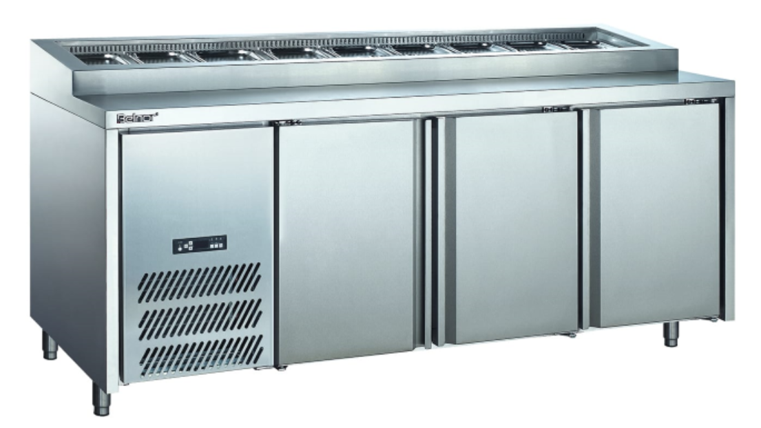 PACIFIC 3 Door Pizza Top Underbar Refrigerator (Excl. Inserts) 1800m catscatering
